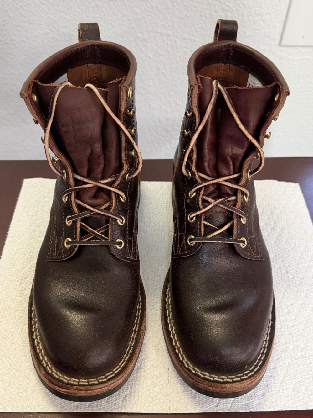 Nicks Boots Falcon brown waxed flesh 8E